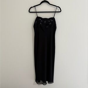 Elegant Black Spaghetti Strap Dress